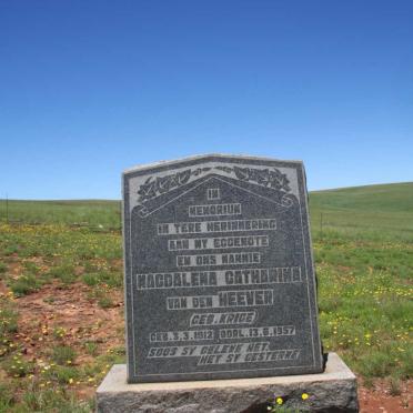 HEEVER Magdalena Catharina, van den nee KRIGE 1912-1957