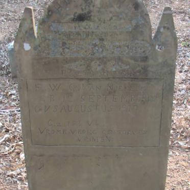 NIEKERK F.W.G., van -1917