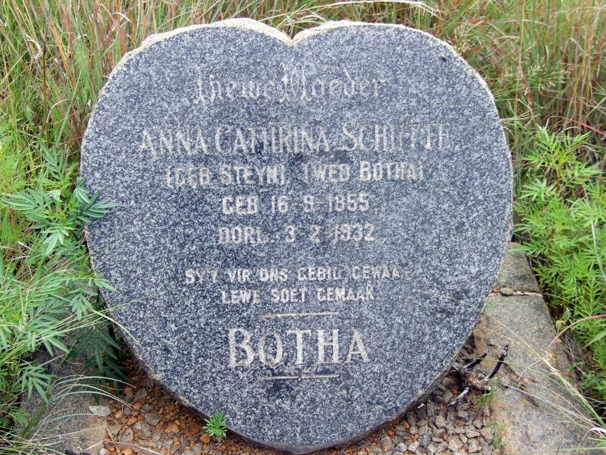 SCHUTTE Anna Cathrina previously BOTHA nee STEYN 1855-1932
