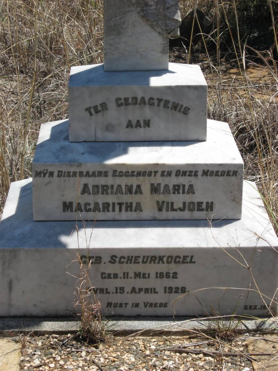 VILJOEN Adriana Maria Magaritha nee SCHEURKOGEL 1862-1926