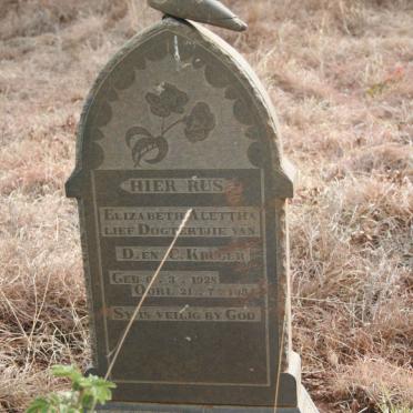 KRUGER Elizabeth Alettha 1928-1934