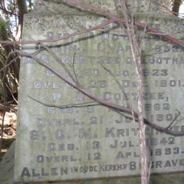 COETZEE C.J. 1829-1893 &amp; A.S. BOTHA 1823-1901 :: COETZEE P.H. 1862-1901