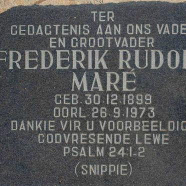 MARE Frederik Rudolf  1899-1972
