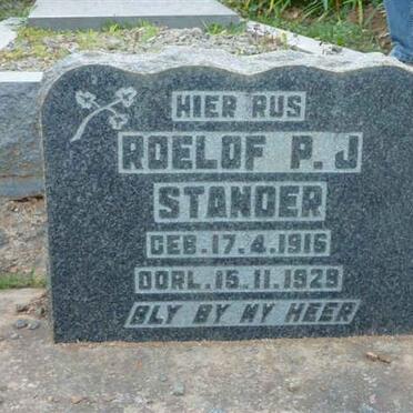 STANDER Roelof P.J. 1916-1929