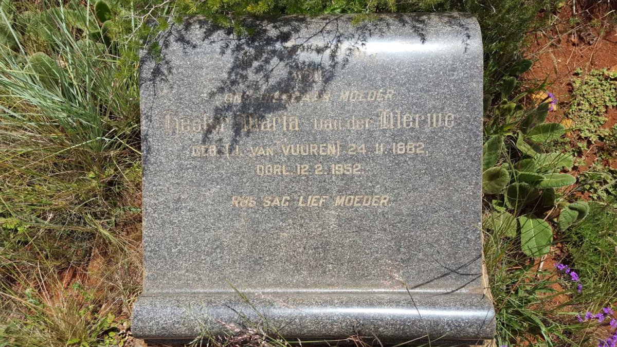 MERWE Hester Maria, van der nee JANSEN VAN VUUREN 1882-1952