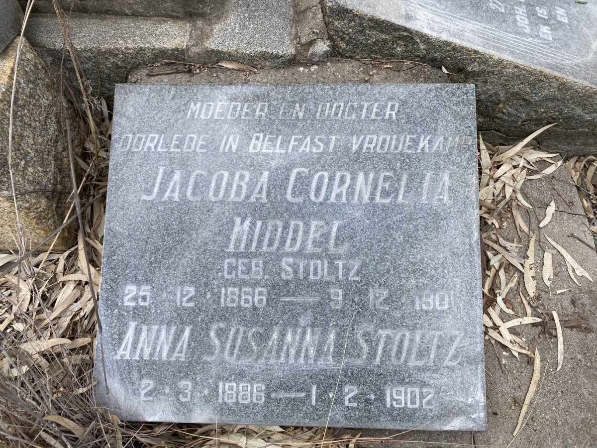 MIDDEL Jacoba Cornelia nee STOLTZ 1866-1901 :: STOLTZ Anna Susanna 1886-1902
