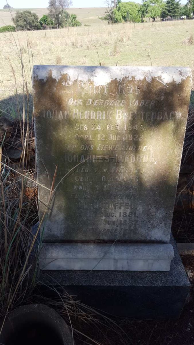 BREYTENBACH Johan Hendrik 1846-1922 &amp; Johannes Jacobus V.D. MERWE 1846-1893 :: BREYTENBACH Christoffel 1881-1887