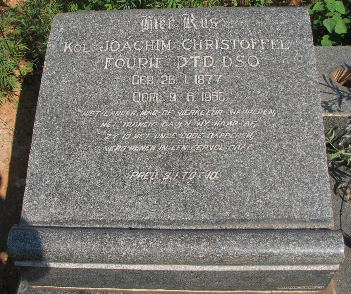 FOURIE Joachim Christoffel 1877-1958