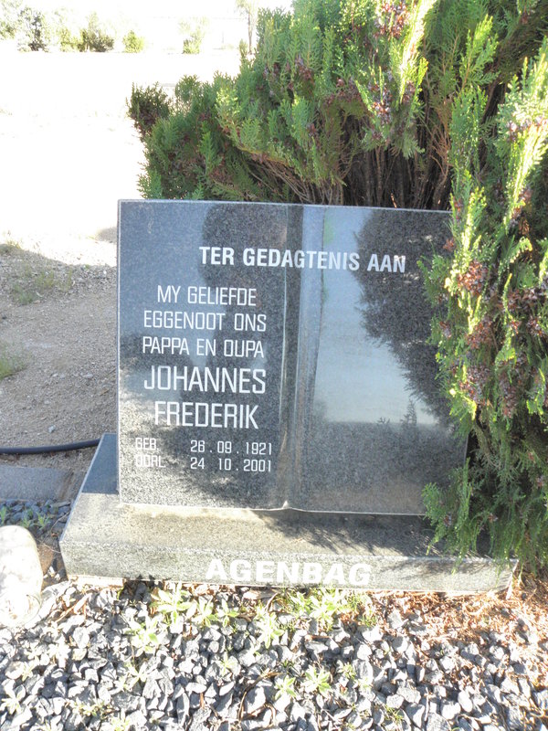 AGENBAG Johannes Frederik 1921-2001