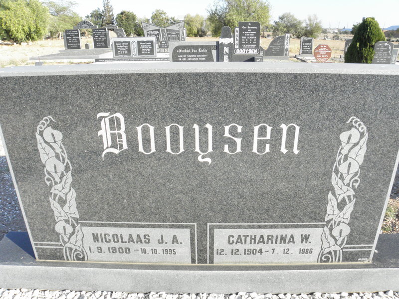 BOOYSEN Nicolaas J.A. 1900-1995 &amp; Catharina W. 1904-1986