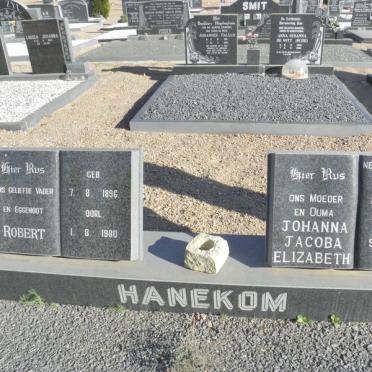 HANEKOM Robert 1896-1980 &amp; Johanna Jacoba Elizabeth 1912-1984