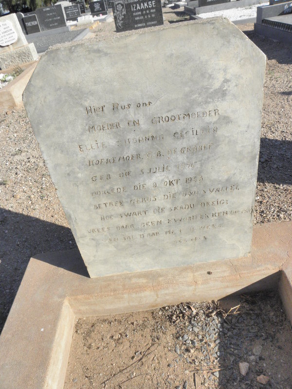 KOEKEMOER Ellie Susanna Cecilia geb de GRAAFF 1875-1953