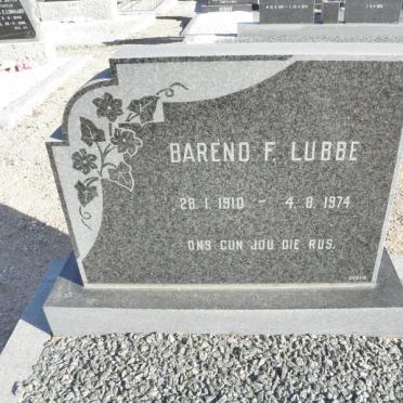 LUBBE Barend F. 1910-1974