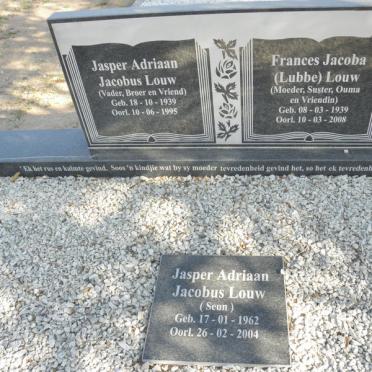 LOUW Jasper Adriaan Jacobus 1939-1995 &amp; Frances Jacoba LUBBE 1939-2008 :: LOUW Jasper Adriaan Jacobus 1962-2004