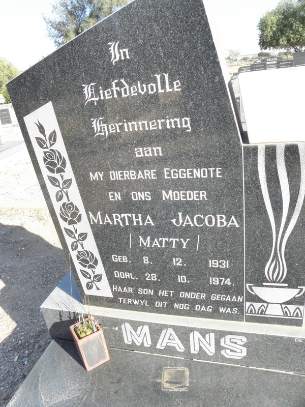 MANS Martha Jacoba 1931-1974