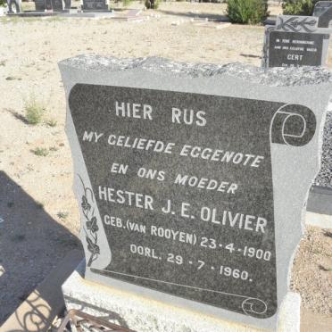 OLIVIER Hester J.E. nee van ROOYEN 1900-1960