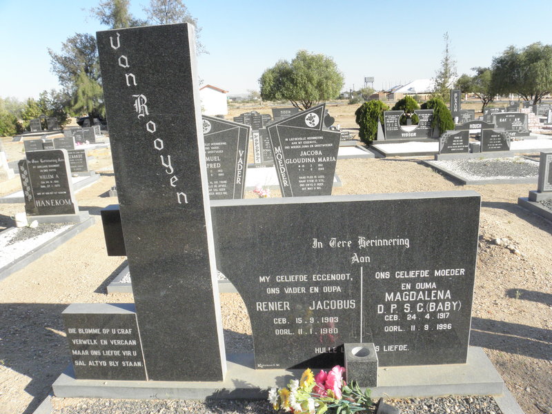 ROOYEN Renier Jacobus, van 1903-1980 &amp; Magdalena D.P.S.C. 1917-1996