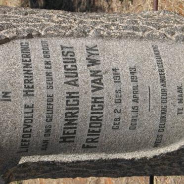 WYK Heinrich August Friedrich, van 1914-1943