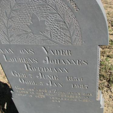 ROTHMANN Lourens Johannes 1856-1937 &amp; Aletta Catrinna WINTER 1861-1937