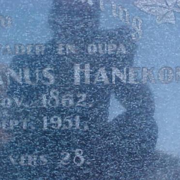 HANEKOM Joachim Hermanus 1862-1951 