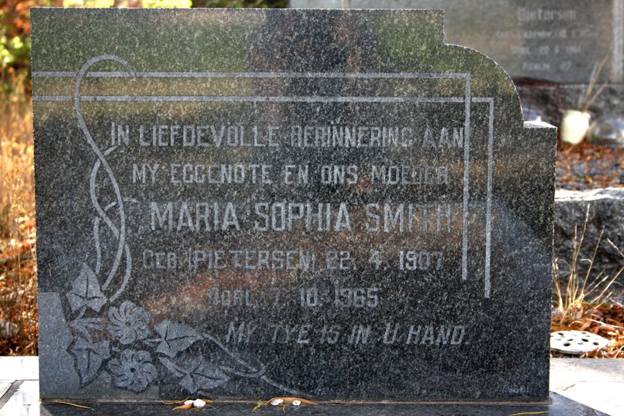 SMITH Maria Sophia nee PIETERSEN 1907-1965