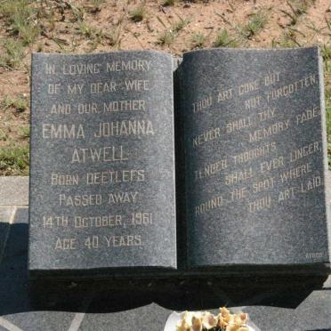 ATWELL Emma Johanna nee DEETLEFS -1961