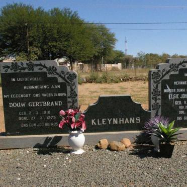 KLEYNHANS Douw Gertbrand 1910-1975 &amp; Elsie Johanna Jacoba V.D. SCHYFF 1916-2000