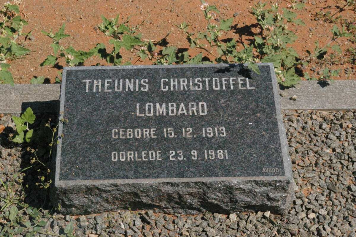 LOMBARD Theunis Christoffel 1913-1981