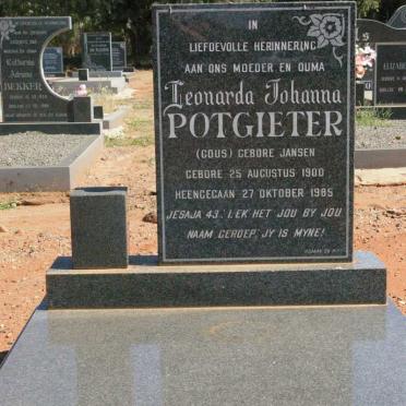 POTGIETER Leonarda Johanna voorheen GOUS nee JANSEN 1900-1985
