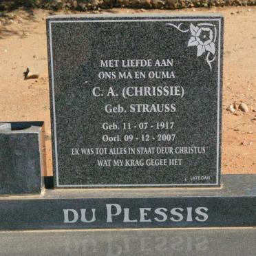 PLESSIS C.A., du nee STRAUSS 1917-2007