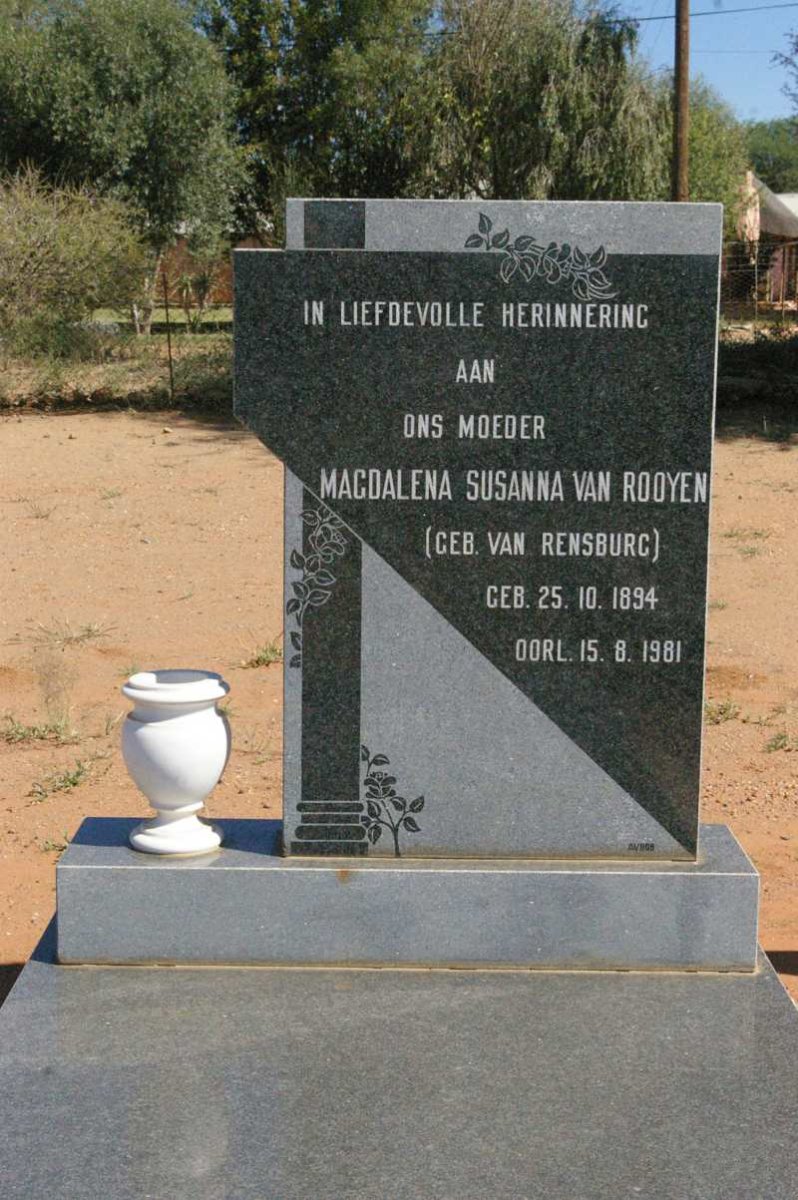 ROOYEN Magdalena Susanna, van nee VAN RENSBURG 1894-1981