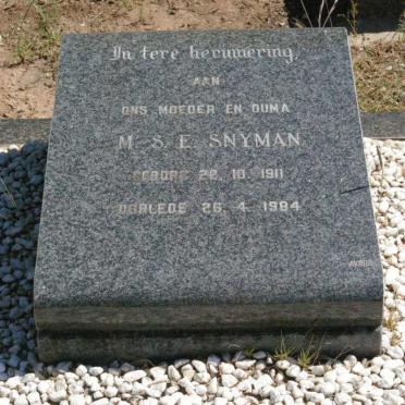 SNYMAN M.S.E. 1911-1984