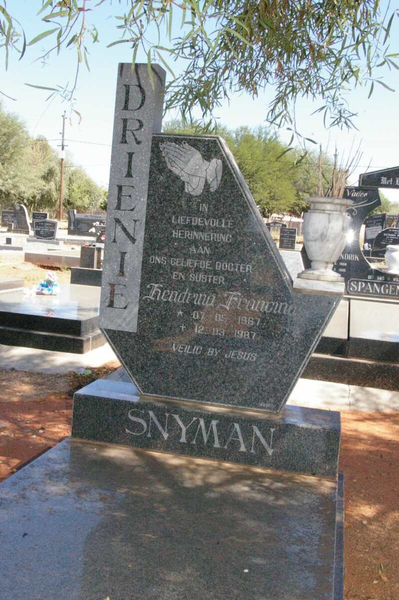 SNYMAN Hendrina Francina 1967-1987