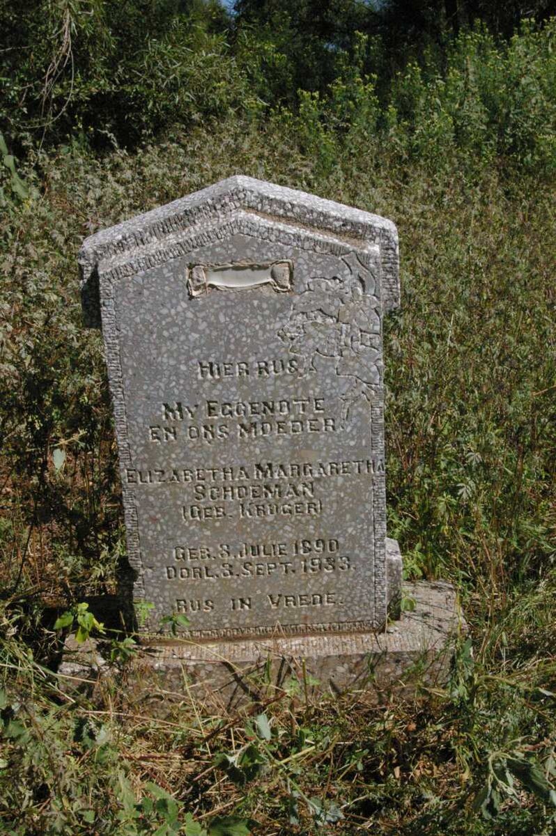 SCHOEMAN Elizabetha Margaretha nee KRUGER 1890-1933