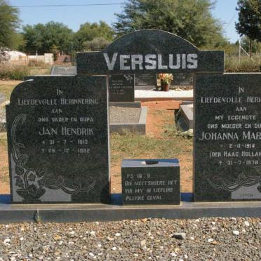 VERSLUIS Jan Hendrik 1913-1982 &amp; Johanna Martina 1914-1978