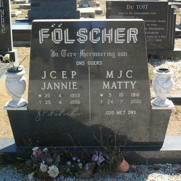 FÖLSCHER J.C.E.P. 1909-1996 &amp;  M.J.C. 1910-2002