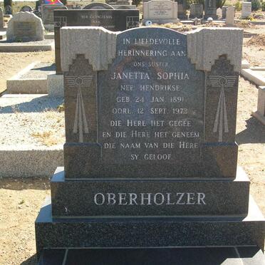 OBERHOLZER Janetta Sophia nee HENDRIKSE 1891-1973