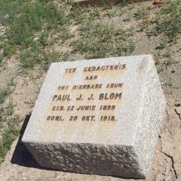 BLOM Paul J.J. 1899-1918