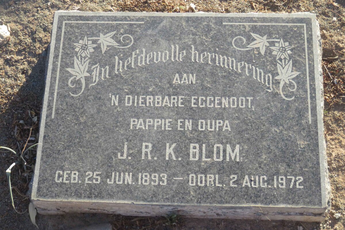 BLOM J.R.K. 1893-1972