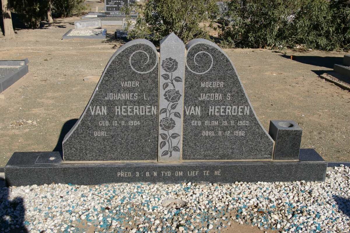 HEERDEN Johannes L., van 1904- &amp; Jacoba S. BLOM 1909-1982