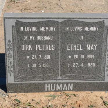 HUMAN Dirk Petrus 1901-1981 &amp; Ethel May 1904-1985