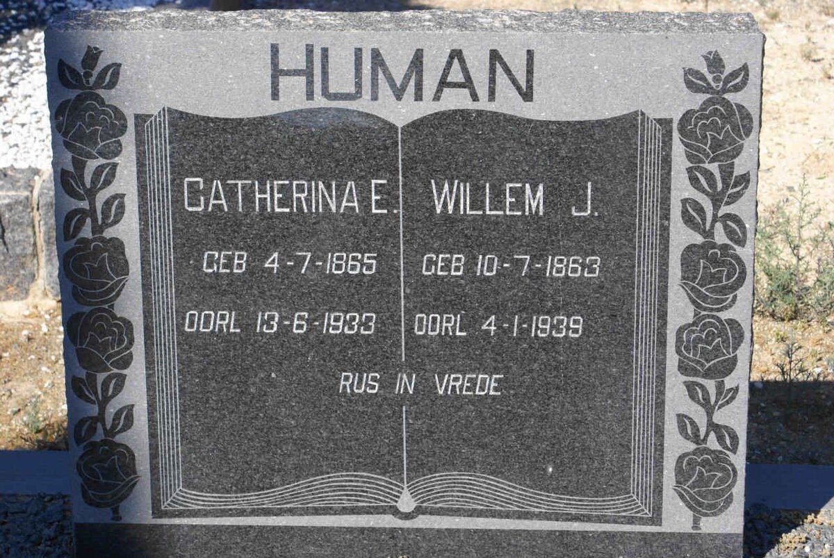 HUMAN Willem J. 1863-1939 &amp; Catherina E. 1865-1933