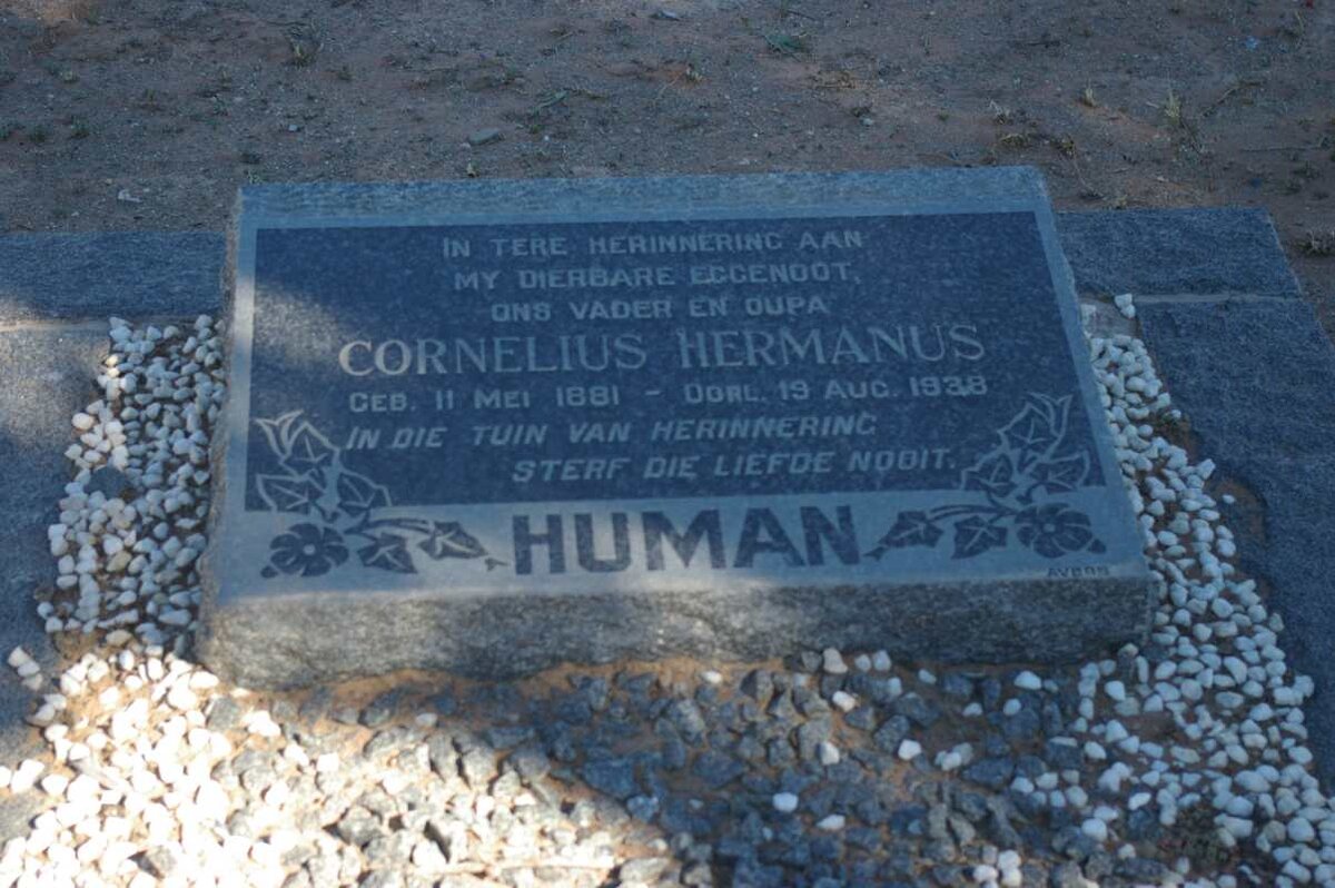 HUMAN Cornelius Hermanus 1881-1938