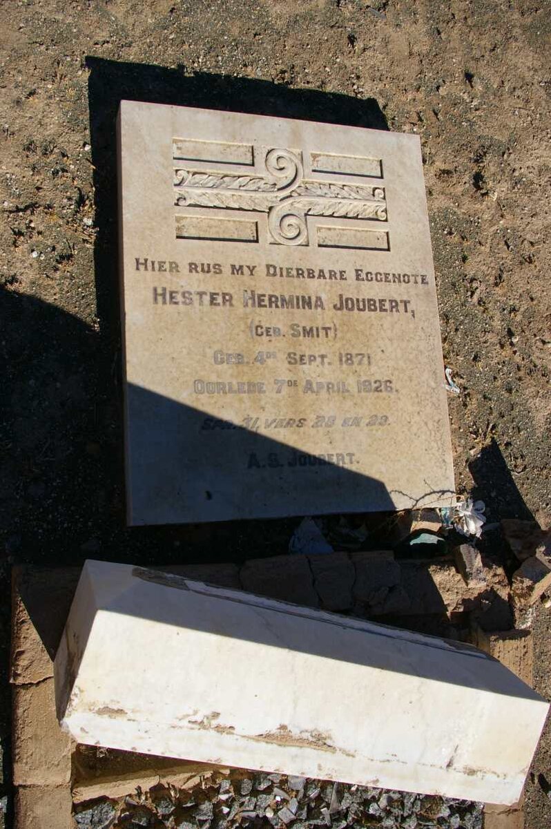 JOUBERT Hester Hermina nee SMIT 1871-1926