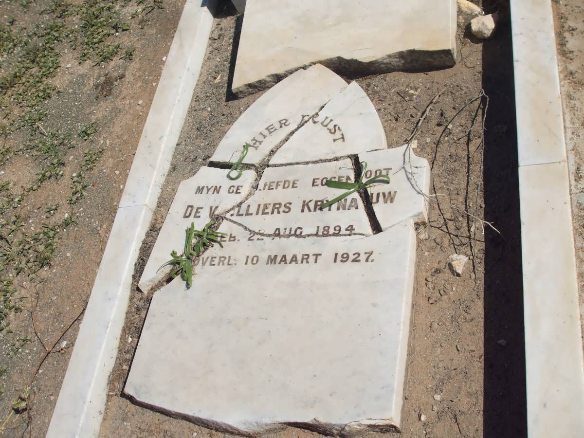 KRYNAUW De Villiers 1894-1927