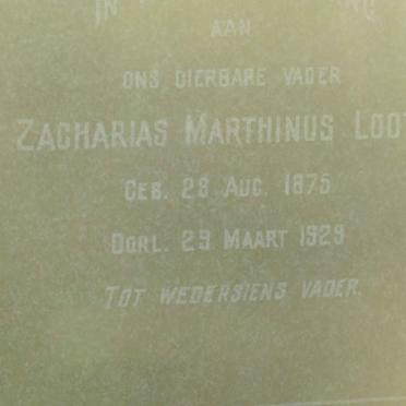 LOOTS Zacharias Marthinus 1875-1929