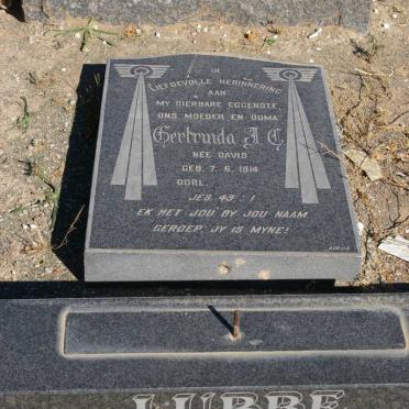 LUBBE Gertruida J.C. nee DAVIS 1914-