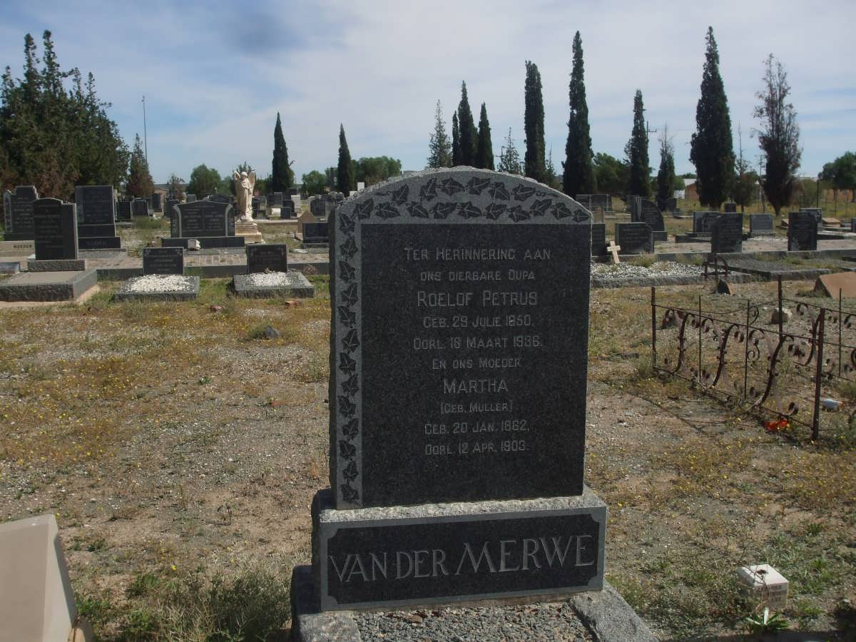 MERWE Roelof Petrus, van der 1850-1936 &amp; Martha MULLER 1862-1903