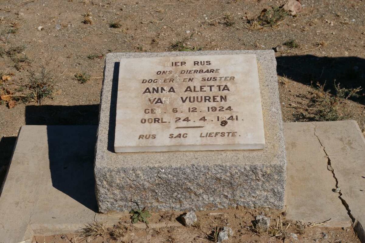 VUUREN Anna Aletta, van 1924-1941