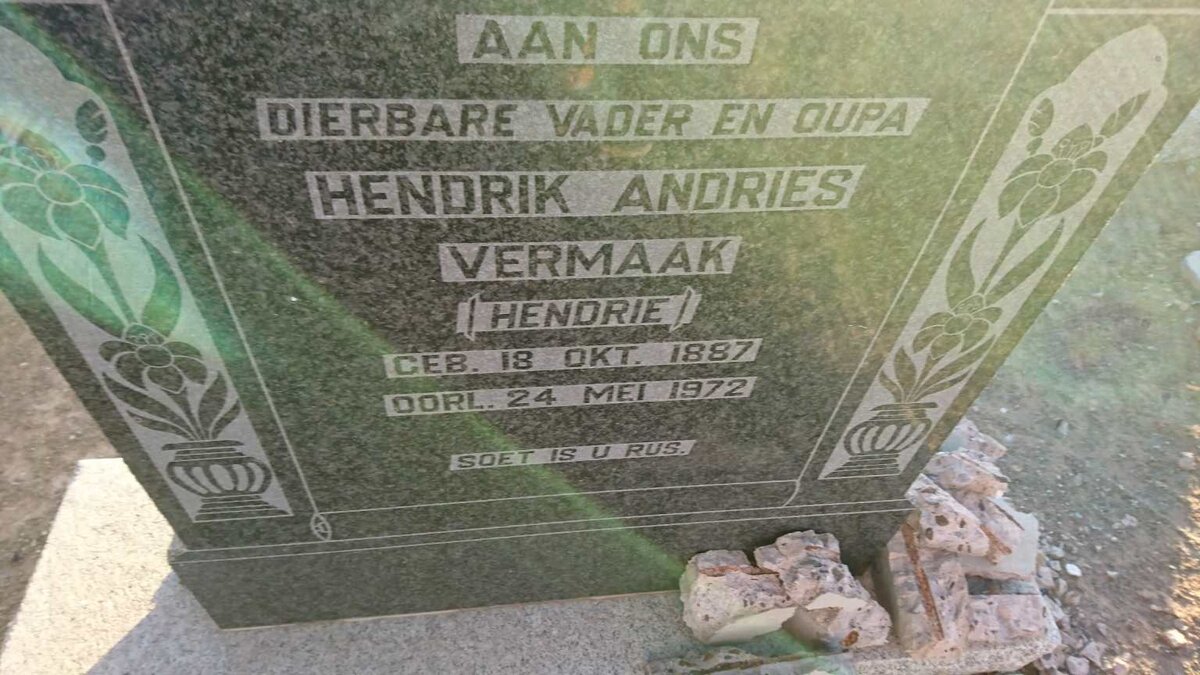 VERMAAK Hendrik Andries 1887-1972